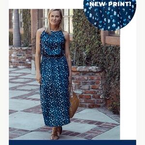 She Bird Elegant Navy Blue Emma Satin Midi Dress - pockets! Built-in bra!